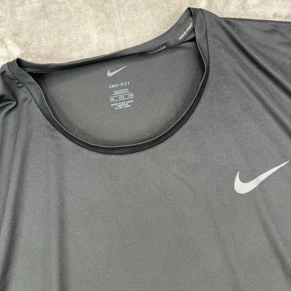 Nike Pro Dri-FIT Tank Top Mens 4XLT Tall Black Solid Sleeveless Stretch Crossfit